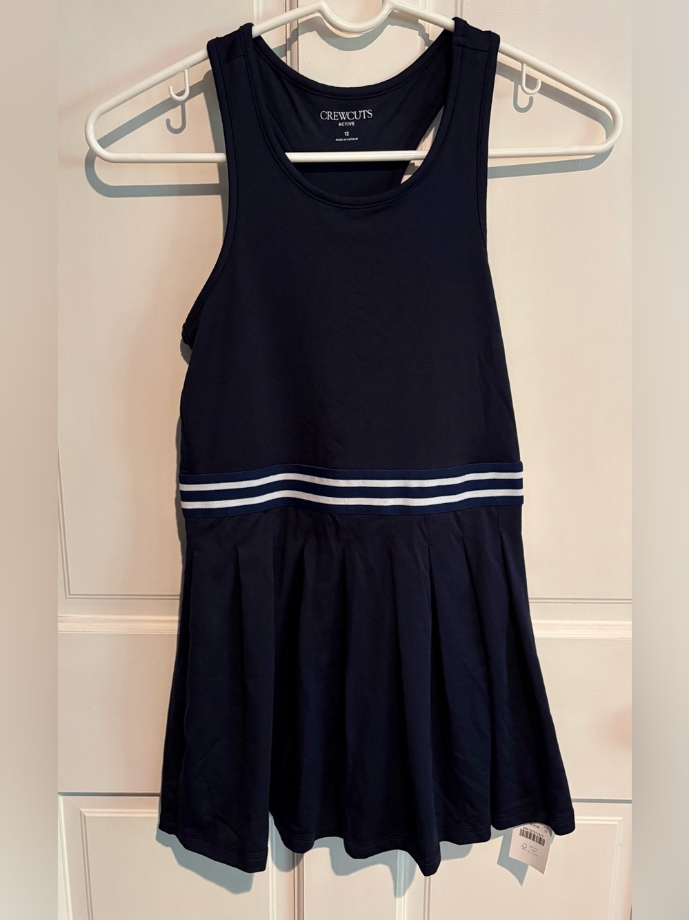 Crew Cuts J Crew Girls' Pleated Dress In Performance Jersey Navy Blue Size 12NWT - Picture 7 of 7